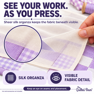 The Quilted Bear Silk Organza Pressing Cloth, Large 55x75 cm