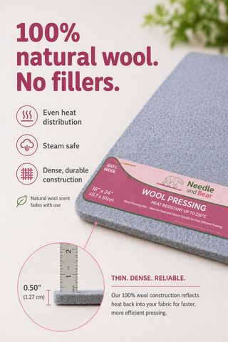 Needle and Bear Wool Pressing Mat - 12" x 12" (30.5cm x 30.5cm)
