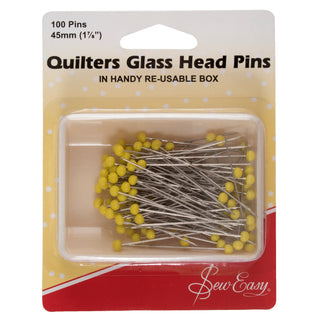 Sew Easy Quilters Glass Head Pins 45mm