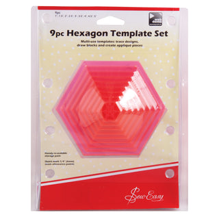 Sew Easy Quilters Hexagonal Templates Set of 9