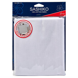 Sew Easy Sashiko 100% Cotton Fabric 1m x 1.42m - White Colour