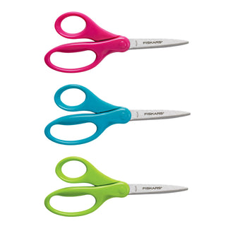 Fiskars Students' Antimicrobial Scissors Pointed Edge 18cm - Colour May Vary