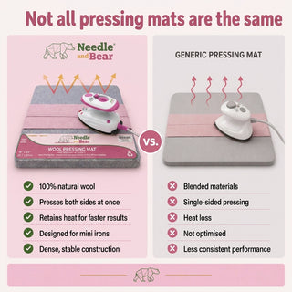 Needle and Bear Wool Pressing Mat - 12" x 12" (30.5cm x 30.5cm)