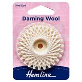 Hemline White Strong Washable Darning Wool 20m