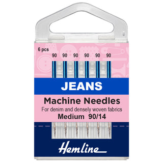 Hemline Medium/Heavy Jeans Machine Needles 90/14