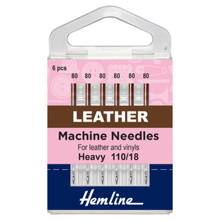 Hemline Heavy Chisel Point Leather Sewing Machine Needles 110/18