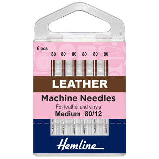 Hemline Medium Chisel Point Leather Sewing Machine Needles 80/12