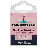 Hemline Twin Universal Machine Needle 100/16 (6mm)