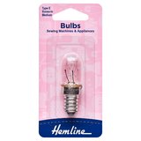 Hemline Type E Medium Screw-In Sewing Machine Bulb 15W/240V