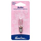 Hemline Type D Small Screw-In Sewing Machine Bulb 15W/240V