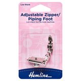Hemline Adjustable Zipper Foot/Piping Foot