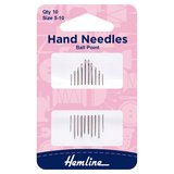 Hemline Ballpoint Hand Sewing Needles 5-10