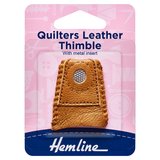 Hemline Multi-Use Leather Thimble With Metal Inset