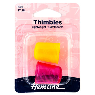 Hemline Yellow and Pink Thimble Pack Assorted Sizes
