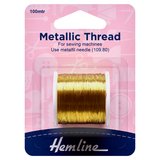 Hemline gold Metallic Thread 100m