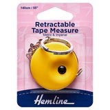 Hemline Retractable Tape Measure with Key Ring 140cm