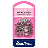 Hemline Rust Proof Nickel Hooks and Eyes Size 3