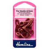 Hemline Brown Fur Hooks and Eyes Size 3