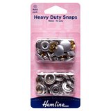 Hemline Nickel/Silver Heavy Duty Snaps Refill Pack 15mm