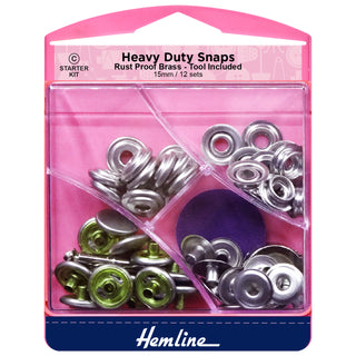 Hemline Nickel/Silver Heavy Duty Snaps 15mm