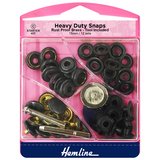 Hemline Oxy Black Heavy Duty Snaps 15mm