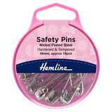 Hemline Nickel Safety Pins 46mm 18 Pack