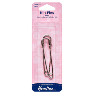 Hemline Nickel 75mm Kilt Pins