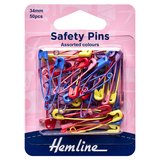 Hemline 34mm Assorted Colour Safety Pins