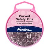 Hemline 27mm Nickel Curved Safety Pins