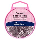 Hemline 38mm Nickel Curved Safety Pins