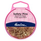 Hemline Brass Safety Pins 19mm/23mm 50 Pack