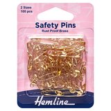Hemline Assorted Safety Pins 100 Pack