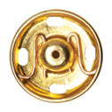 Hemline Gold Sew-On Snap Fasteners 9mm 12 Pack