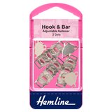 Hemline Adjustable Nickel Hook and Bar 3 Pack