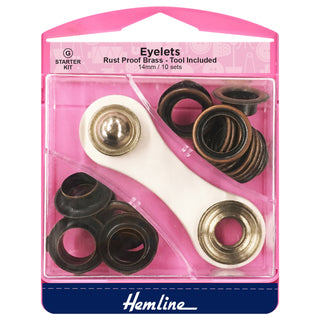 Hemline Bronze 14mm Eyelets Starter Kit