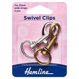Hemline Bronze and Metal Swivel Clips 20mm