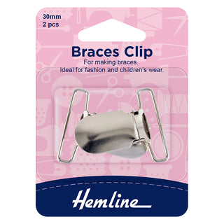 Hemline 30mm Nickel Braces Clip