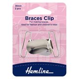 Hemline 30mm Nickel Braces Clip