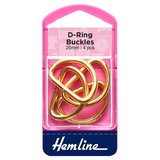 Hemline 25mm Gold D Rings