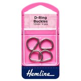 Hemline 12mm Nickel D Rings