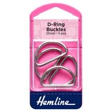 Hemline 25mm Nickel D Rings