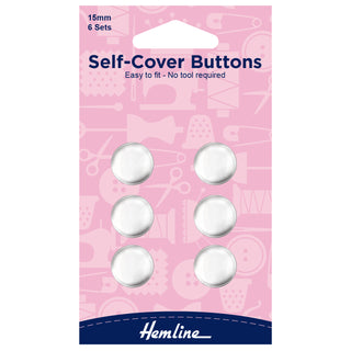 Hemline Metal Top Self Cover Buttons 15mm