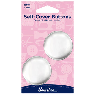 Hemline Metal Top Self Cover Buttons 38mm