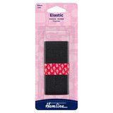 Hemline General Purpose Black Polyester Soft Stretch Knitted Elastic 1m x 40mm