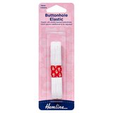 Hemline White Button Hole Elastic 0.9m x 15mm