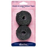 Hemline Black Hook and Loop Tape Sew On 1.25m x 20mm