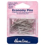 Hemline 28mm Nickel Economy Pins