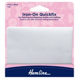 Hemline White Quickfix Iron-On Cotton Patches 11cm x 25cm