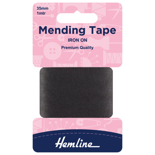 Hemline Black Iron-On Mending Tape 100cm x 38mm