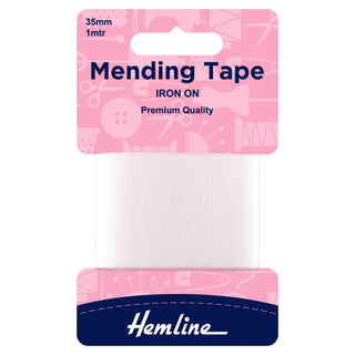 Hemline White Iron-On Mending Tape 100cm x 38mm